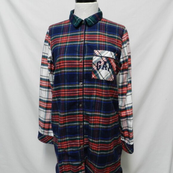 Pendleton Gap Flannel button Sleepshirt Shirt Nightgown NEW NWT Size Medium Md M - Picture 1 of 12